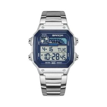 Imagem de Relógio Esportivo Digital À Prova D'água Masculino SANDA 6196 Com Cale