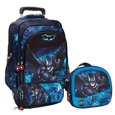 Imagem de Kit Mochila Escolar com Rodinhas Estampa Menino 3 Pçs - Plike