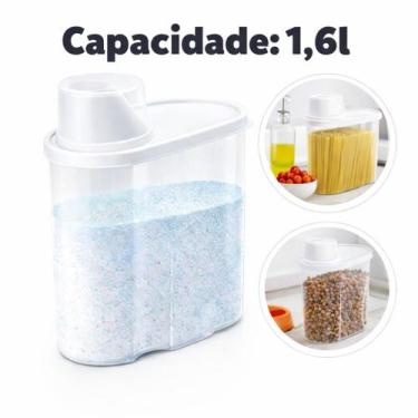 Imagem de Porta Condimentos Multiuso 1,6l Porta Sabão Em Pó Ração Alimentos - Ge