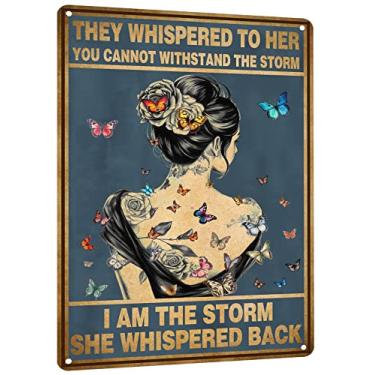 Imagem de HYBLOM Arte de parede motivacional com citação inspiradora - Placa de decoração de casa hippie boho - Presentes de incentivo positivo para mulheres meninas escritório quarto pôster vintage placas de