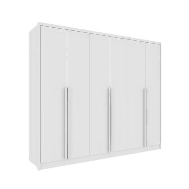 Imagem de Guarda Roupa Casal 100% Mdf 6 Portas 6 Gavetas Realeza S- Espelho S- Pés - Tcil Neve
