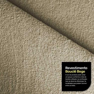 Imagem de Kit Poltrona E Sofá Bloom 180cm 02 Lugares Com Pés De Madeira Bouclê Bege - Abmaza