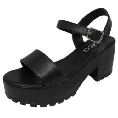 Imagem de Sandália Feminina Salto Medio Plataforma Conforto Cacci-Feminino
