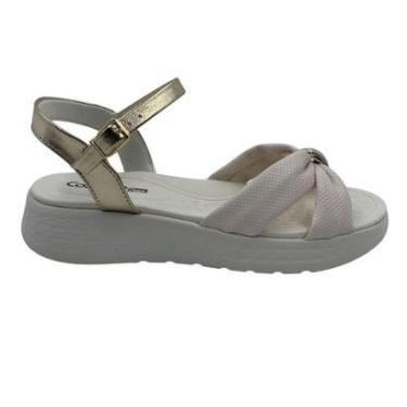 Imagem de Sandália Papete Comfortflex com Enfeite Bege 2547403 - Palha 34-Feminino