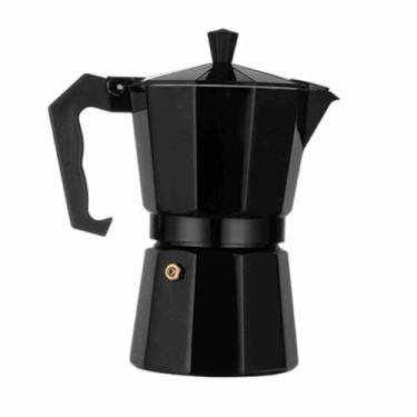 Imagem de Cafeteira Italiana Preta - Faz 300ml Para Café Encorpado Rende Até 6 Xícaras Design Clássico Sem Filtro