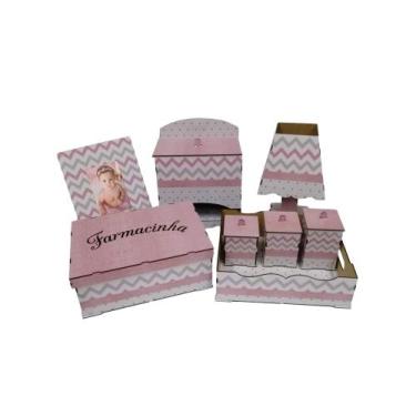 Imagem de Kit Bebe Mdf Rosa Rose Decoração Quarto Menina Enfeite - babykidsstore
