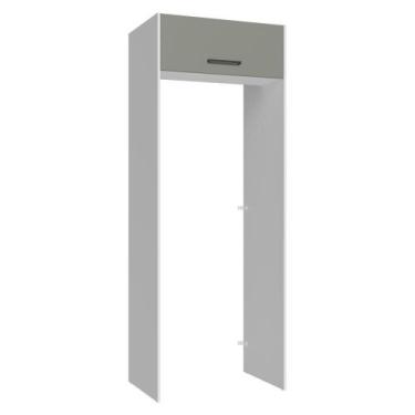 Imagem de Porta-geladeira 83 Cm 1 Porta Basculante Branco/cinza Agata Madesa Bra