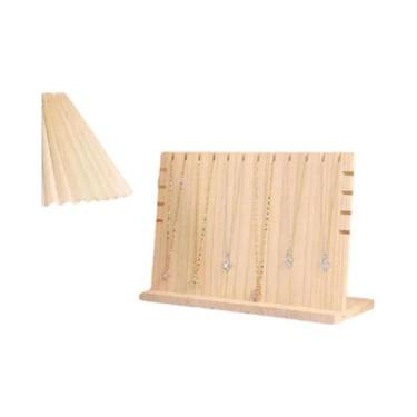 Imagem de Expositor De Joias De Madeira Criativo: Suporte Sólido Para Pingentes 