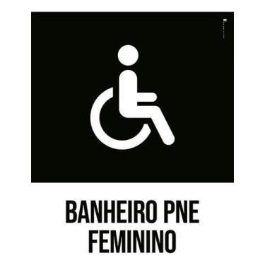 Imagem de Kit 10 Placa Acm Banheiro Pne Feminino Desenho 18X23 - Sinalizo