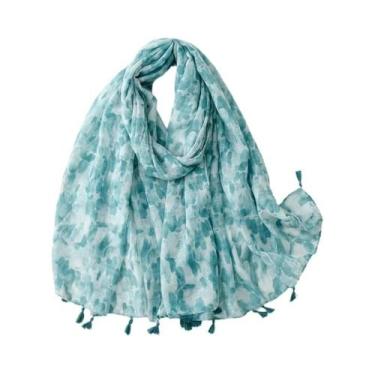 Imagem de Cachecol Aztec Paisley Floral Com Franjas, Viscose, Pashmina, Hijab 18