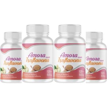 Imagem de Amora Isoflavo na 480 Cáps 500mg Kit 4 Frascos X 120 Capsulas - empori