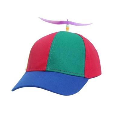 Imagem de Boné Snapback Com Hélice De Helicóptero E Libélula Arco-Íris, Boné Div