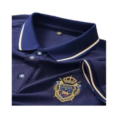 Imagem de Camiseta Polo Masculina Oversized De Verão Com Bordado, Leve E Respirá