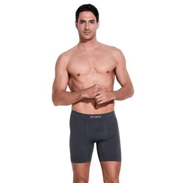 Imagem de Cueca Long Leg Masculina Boxer Comprida Trifil, M, Chumbo