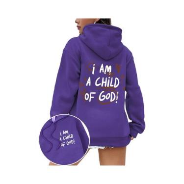 Imagem de Moletom Feminino De Tamanho Grande, I Am a Child of God, Casual, Com D