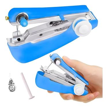 Imagem de Mini Máquina Costura De Bolso Portátil Reparo Ferramenta - Reparos Rápidos E Práticos azul