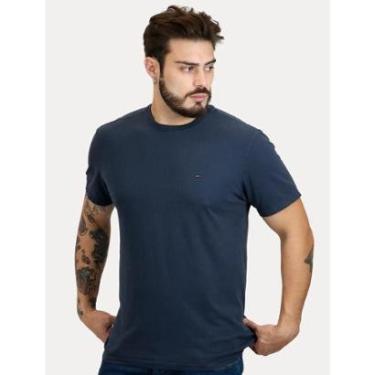 Imagem de Camiseta Tommy Jeans Masculina Regular C-Neck Flag Azul Marinho-Masculino