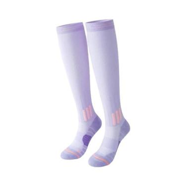 Imagem de Meias Esportivas De Compressão Média-Alta Elásticas Para Fitness, Corr