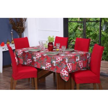Imagem de TOALHA DE MESA OXFORD FESTIVIDADE NATAL/Toalha de Mesa 6 lugares 2,20 