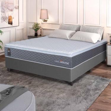 Imagem de Conjunto Box Argel Espuma D33 Casal 138x188 Cinza King House