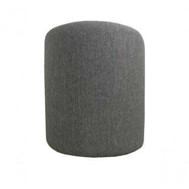 Imagem de Puff Redondo Não é Segredo Linho Cinza Vazado Pé Fixo 40x45 Nspr03l-f