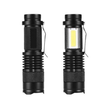 Imagem de Mini Lanterna Led Cob Portatil Usb Recarregavel Tatica Dupla - Três Modos De Iluminação
