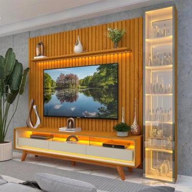 Imagem de Rack com Painel Ripado para TV até 85 Polegadas com LED 100% MDF 266,8