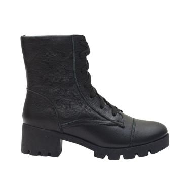 Imagem de Bota Coturno Matelassê Couro Rock Legacy Dayane Magalhães Preta-Feminino