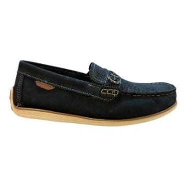 Imagem de Mocassim Masculino Pegada Casual Couro Ultraconforto Camurça Bico Redondo 142007 Marinh...