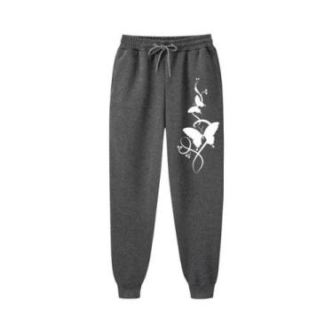 Imagem de Feminino impressão casual versátil calças femininas na moda hip hop co