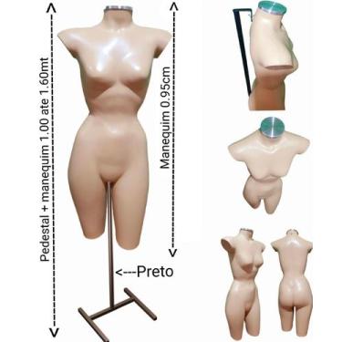 Imagem de Manequim feminino (Meio corpo cinturinha N.36) bege com tampa prata + 