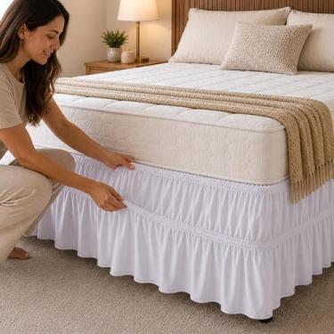 Imagem de Saia Box Cama Malha 100 Poliéster Com Elástico Casal Box Queen King So