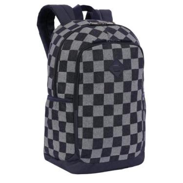 Imagem de Mochila de Costas Magic Jeans Xadrez 24L SESTINI, Azul