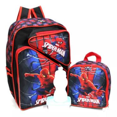 Imagem de Mochila Escolar Homem Aranha Teia Costas G Spider+ Lancheira - Kidsbag