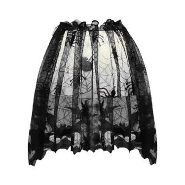 Imagem de Caminho De Mesa De Renda Teia De Aranha Preta Halloween 2024 Para Deco