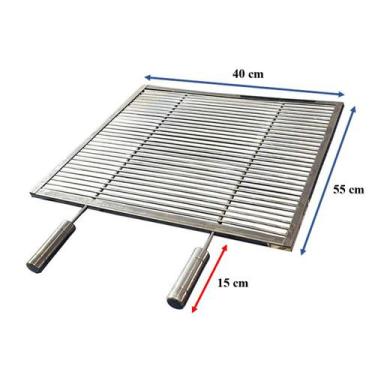 Imagem de Grelha Uruguaia Aramada 40x55 cm Inox 304 Churrasco Parrilla - Major B