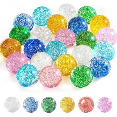 Imagem de iFunLong 24 Bolas Saltitantes com Glitter 3,2 cm de Borracha