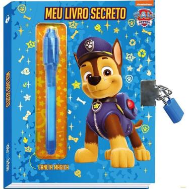 Imagem de Diário Secreto Editora Vale das Letras Patrulha Canina Chase com Caneta Mágica e Cadeado Azul