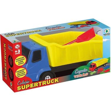Imagem de Caminhão de Brinquedo Super Truck Caçamba Verão com Rastelo Pá e Forminhas Monte Líbano