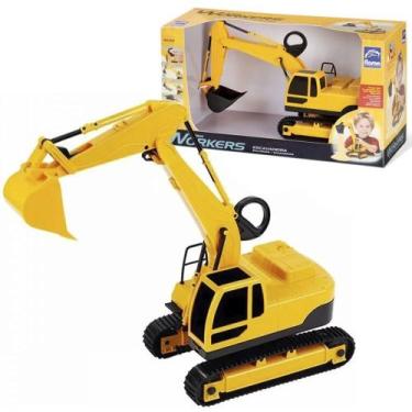 Imagem de Brinquedo Trator Retro Escavadeira 30 Cm Workers - Roma 0343
