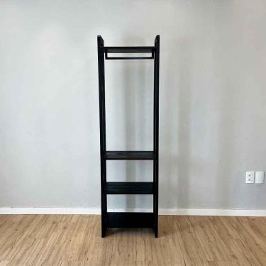 Imagem de Arara de Roupas Linea Slim sem Porta sem Gavetas Madeira Pinus 53CM Preto Artfactory Design 53CM