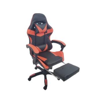 Imagem de Cadeira Gamer Webshop Stillus, Até 120KG, Ergonômica, Apoio Para os Pés, Vermelho
