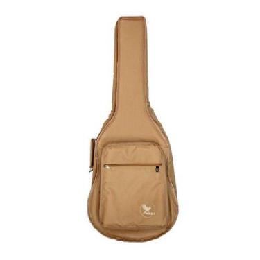 Imagem de Capa P/ Violão Folk Extra Bolso Cargo - Nylon 600 - Bege Bkr 1 - Bkr1