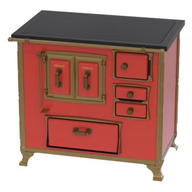 Imagem de Fogao a Lenha Venax GII n 2 Renaissance Premium Vermelho SE