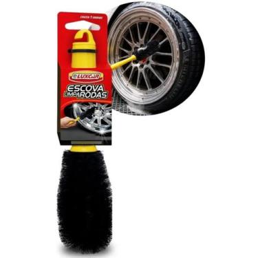 Imagem de Escova Limpa Rodas Automotiva Cerdas Macias Limpeza de Rodas e Pneus -