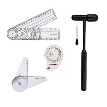 Imagem de Kit Goniometro Pequeno E Grande + Martelo Buck + Fita Metric