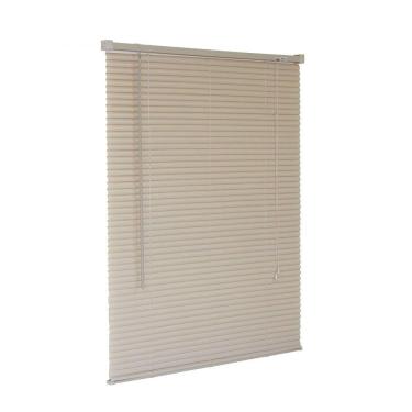 Imagem de Persiana Horizontal PVC Creme 130 (L) x 160 (A) cm Completa C/ Kit de instalação Bege 1...