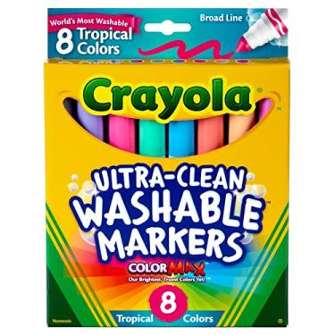 Imagem de Crayola Washable Markers, Assorted Tropical Colors, 8 Count