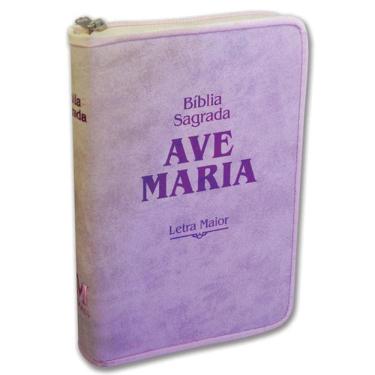 Imagem de Bíblia Sagrada Ave-Maria - Letra Maior - Strike Rosa Zíper