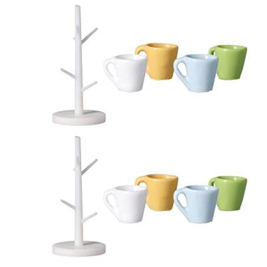Imagem de 10 pe?as em escala 1:12 miniaturas porta-copos casa de bonecas e copo mini decora??o de m¨®veis com copo para casa de bonecas cozinha decora??o da sala de jantar(Cup holder + four-color cup), Casa